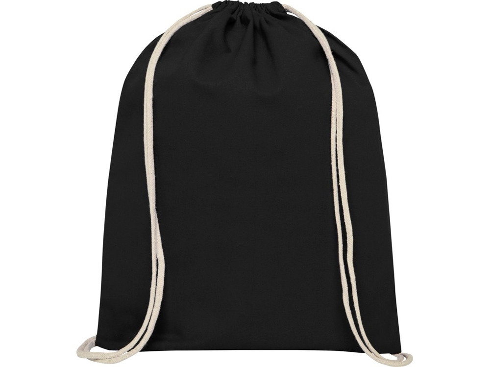Рюкзак со шнурком Tenes из хлопка плотностью 140 г/м2, черный - фото 2 - id-p111810935