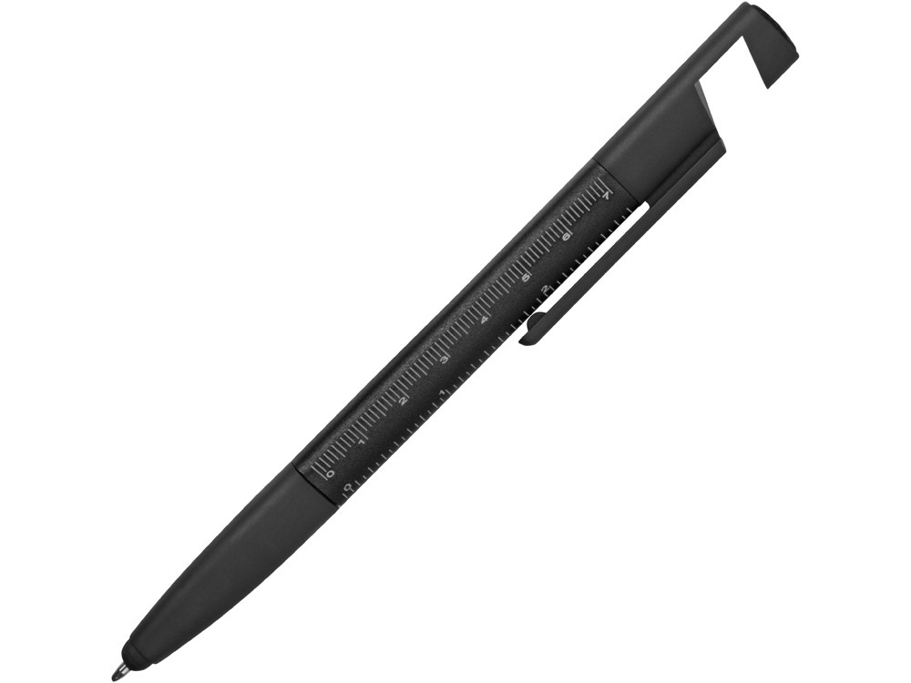 Ручка-стилус металлическая шариковая многофункциональная (6 функций) Multy, черный - фото 3 - id-p111788946