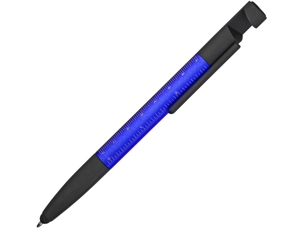 Ручка-стилус металлическая шариковая многофункциональная (6 функций) Multy, синий - фото 1 - id-p111788948