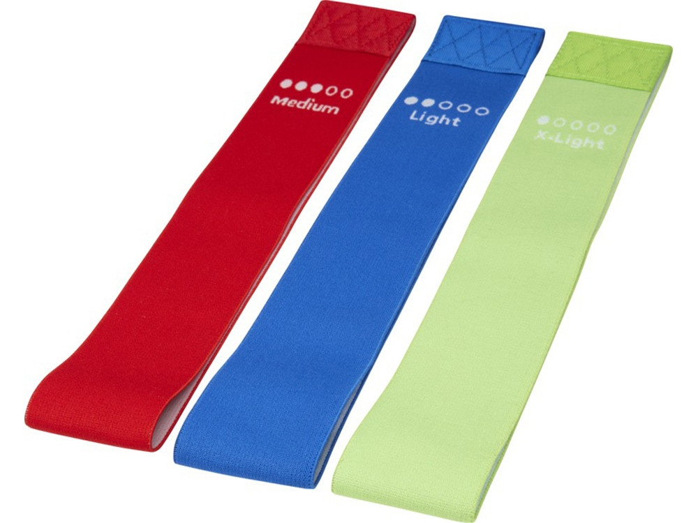 Olivia комплект из 3 лент для йоги в чехле из переработанного РЕТ-пластика, многоцветный - фото 4 - id-p111802954