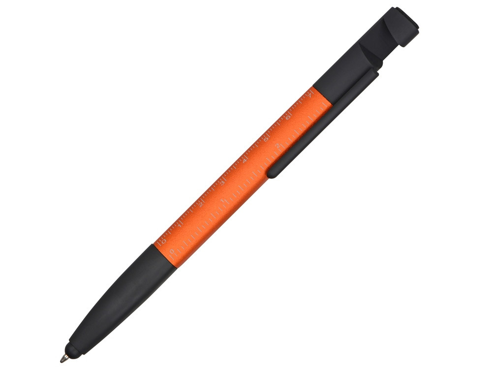 Ручка-стилус металлическая шариковая многофункциональная (6 функций) Multy, оранжевый - фото 1 - id-p111788951