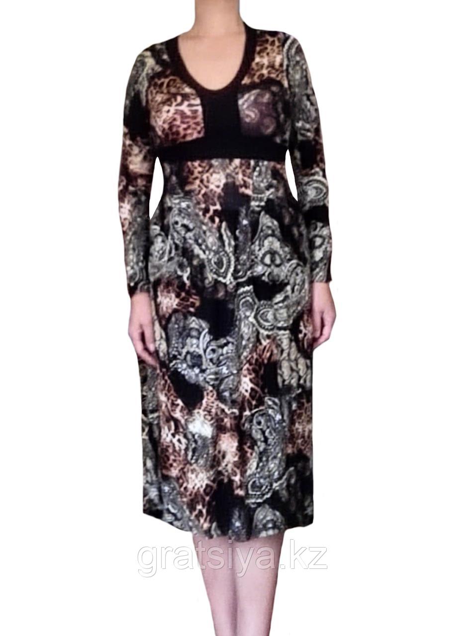 Женское Повседневное Платье с Длинными Рукавами с Завышенной Талией - фото 2 - id-p111833051