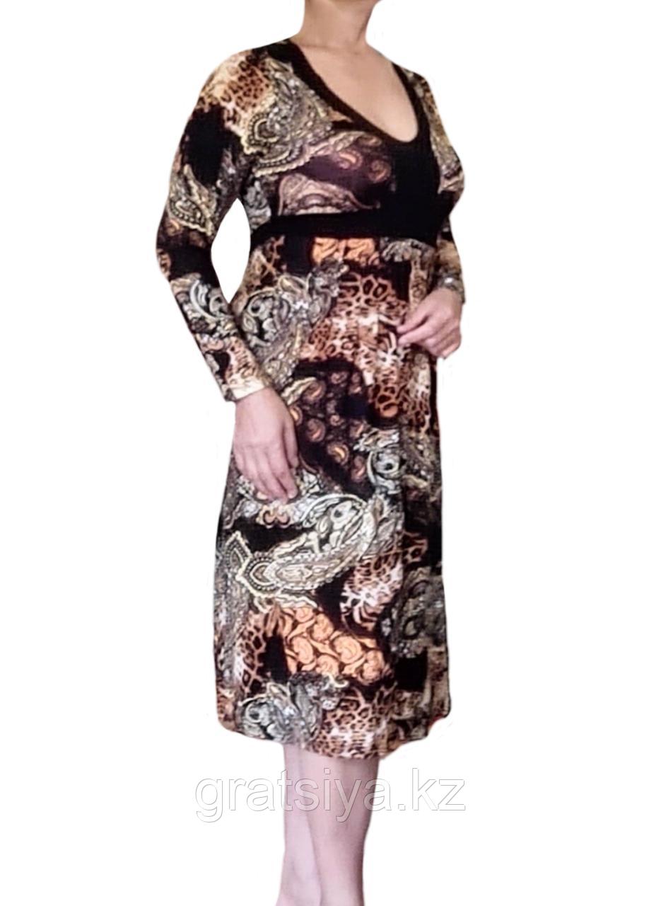 Женское Повседневное Платье с Длинными Рукавами с Завышенной Талией - фото 6 - id-p111833051