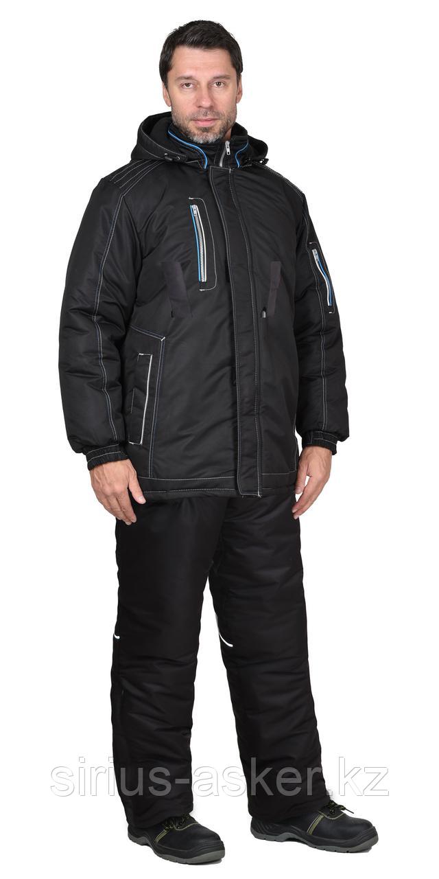 Костюм СИРИУС-АЛЕКС зимний: куртка, брюки, черный, тк.Таслан, фото 1