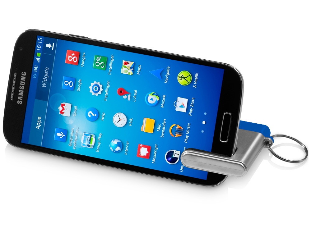 Подставка-брелок для мобильного телефона GoGo, серебристый/синий - фото 2 - id-p111833496