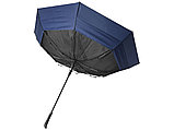 Выдвижной зонт 23-30 дюймов полуавтомат, черный/темно-синий, фото 4