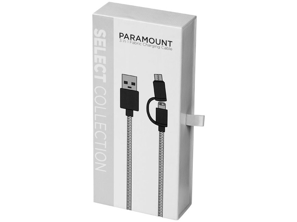 Кабель для зарядки Paramount 3-в-1 в тканевой оплетке - фото 5 - id-p111834459