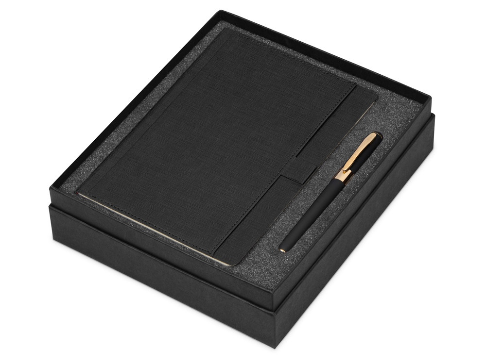 Подарочный набор Bruno Visconti Marseille: ежедневник недатирован А5, ручка шариковая, черный - фото 2 - id-p111833568