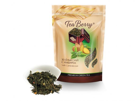 Теа Berry чай зеленый "Зеленый чай с имбирем" 170 гр. - фото 1 - id-p111837652