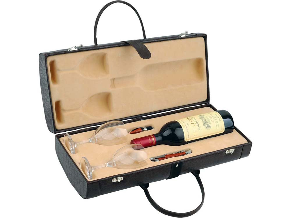 Тубус для вина с винными аксессуарами Рислинг, коричневый (Р) - фото 1 - id-p111834159