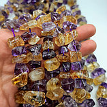 Цитрин и аметист, фриформ, 20×10×7мм, фото 4