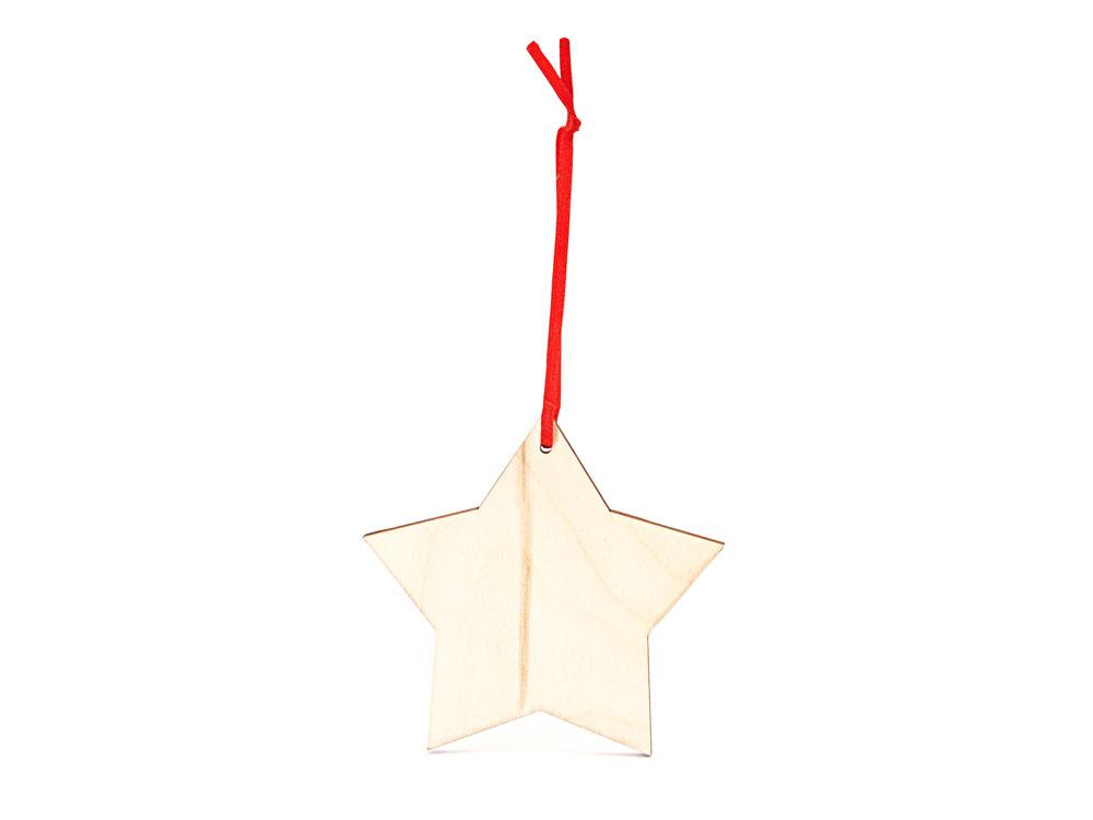 Деревянное новогоднее украшение JINGLE, звезда, натуральный - фото 6 - id-p111843433