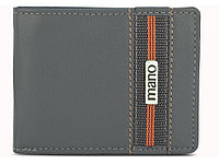 Бумажник Mano Don Leonardo, с RFID защитой, натуральная кожа в сером цвете, 10,5 х 2 х 8,5 см
