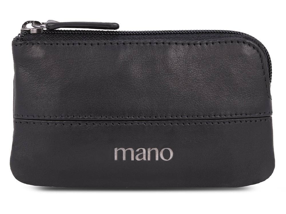 Ключница Mano Don Romeo с RFID защитой, натуральная кожа в чёрном цвете, 11,5 х 1 х 6,5 см - фото 1 - id-p111843876