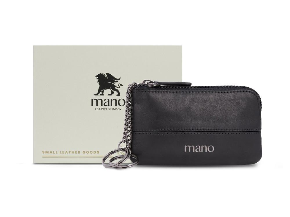 Ключница Mano Don Romeo с RFID защитой, натуральная кожа в чёрном цвете, 11,5 х 1 х 6,5 см - фото 4 - id-p111843876