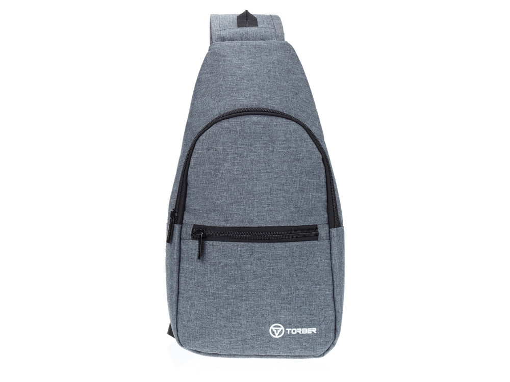 Рюкзак TORBER с одним плечевым ремнем, серый, полиэстер 300D, 33 х 17 х 6 см - фото 1 - id-p111843912