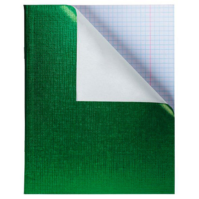 Тетрадь "Hatber", 48л, А5, клетка, обложка бумвинил, на скобе, серия "Metallic - Зелёная" - фото 1 - id-p111844029