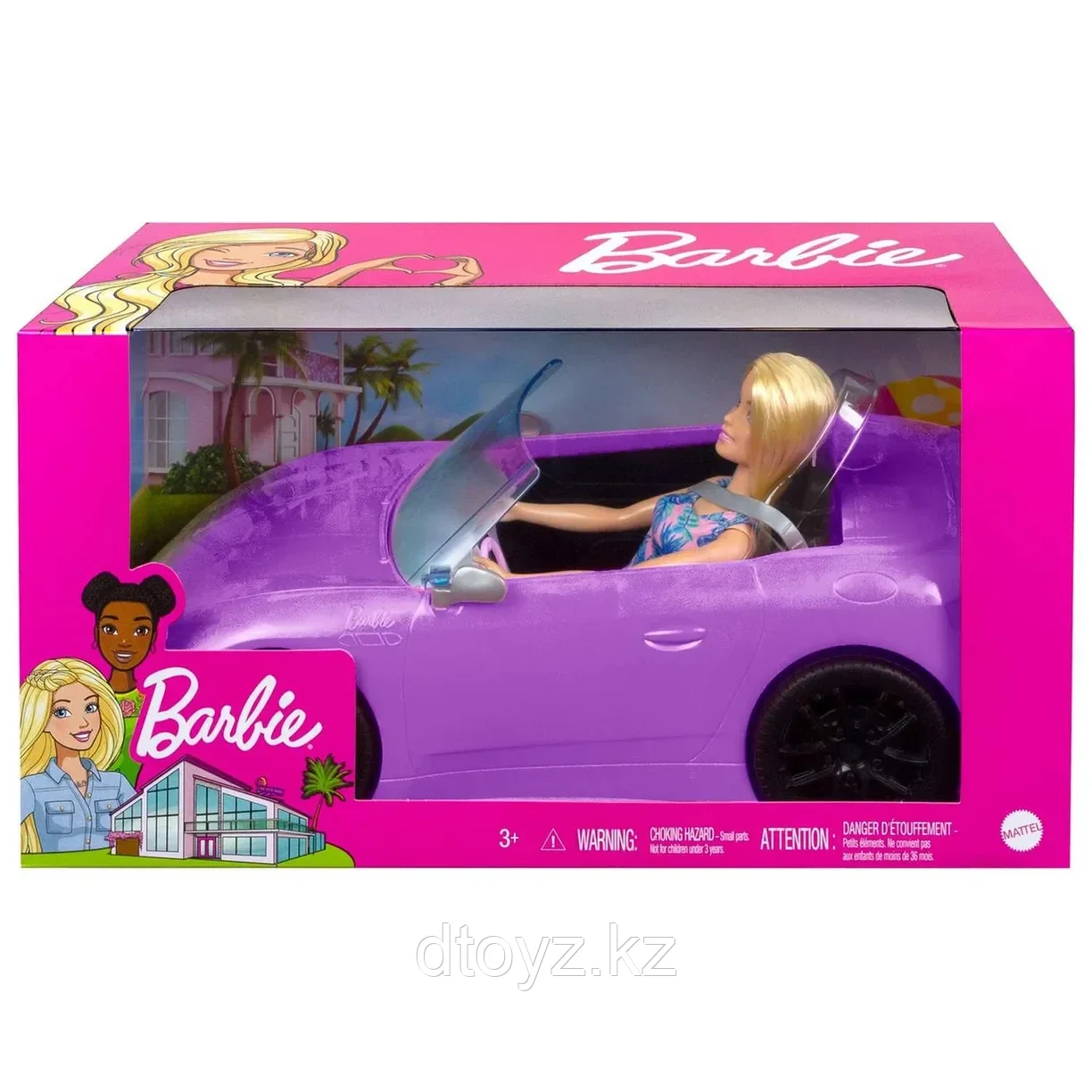 Кукла Barbie с розовой машиной HBY29