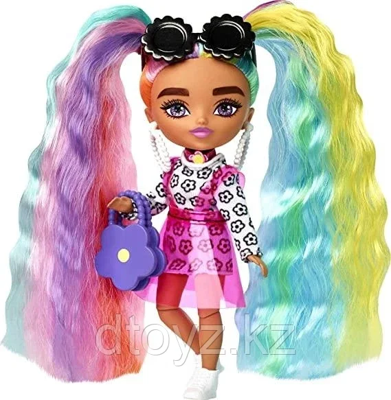 Кукла Барби Экстра Minis с радужными хвостиками HHF82 - фото 2 - id-p111844211