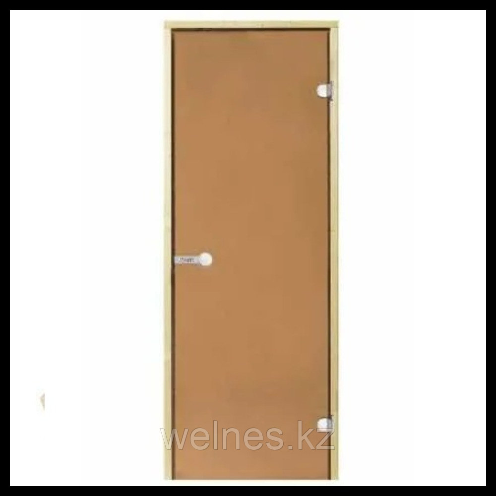Дверь для русской бани Harvia STG 7х19 Эконом (размер = 70х190 см, короб-сосна, стекло-бронза, ручка-магнит)