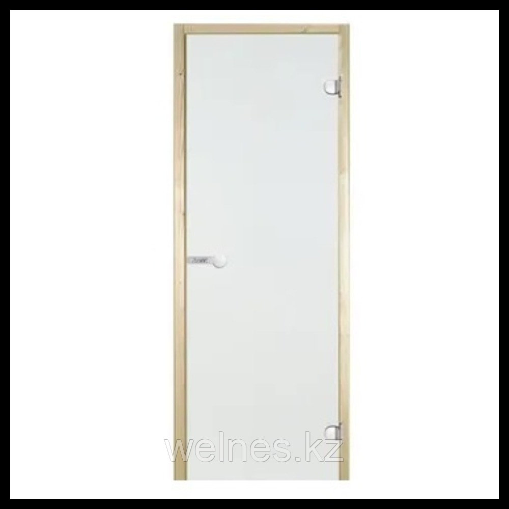 Дверь для русской бани Harvia STG 7х19 сатин (размер = 70х190 см, короб-сосна, стекло-матовое, ручка-магнит)