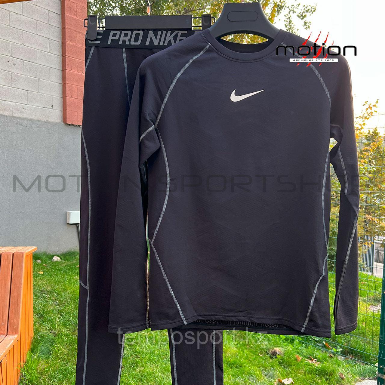 Термобелье взрослое Nike (М, L, XL,XXL, XXXL), черный - фото 2 - id-p111848878