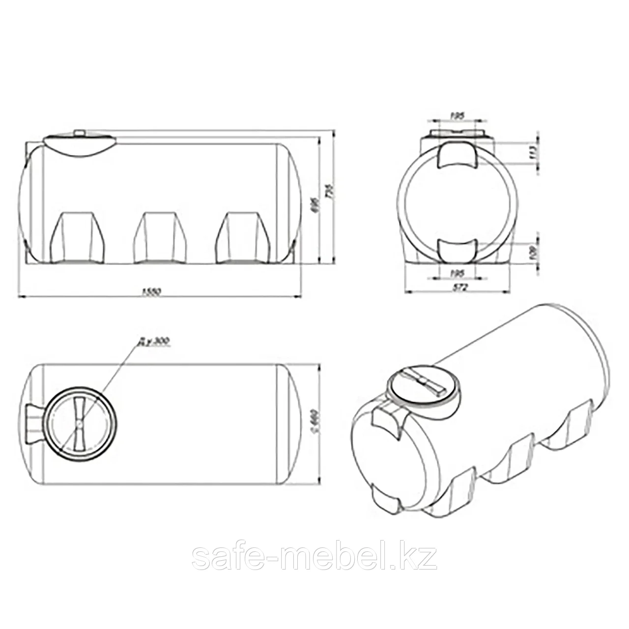 Емкость H 500 л синяя - фото 3 - id-p111850605