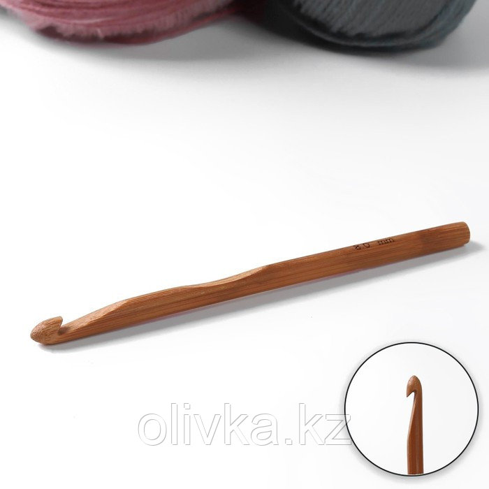 Крючок для вязания, бамбуковый, d = 8 мм, 15 см