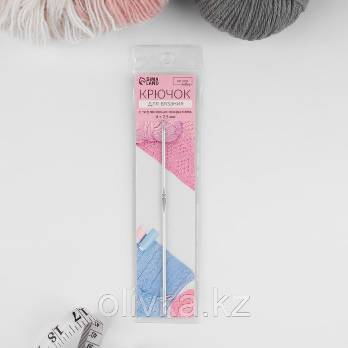 Крючок для вязания, с тефлоновым покрытием, d = 2,5 мм, 15 см - фото 4 - id-p110910596