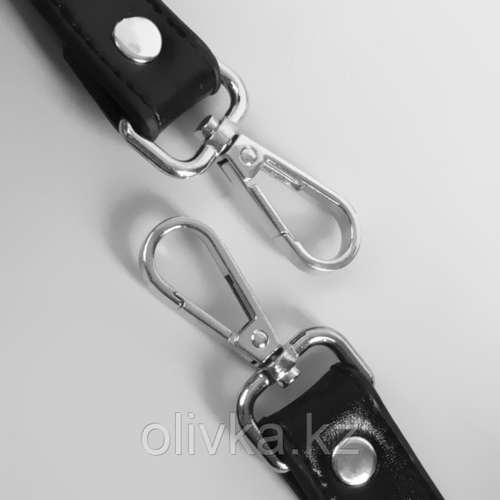 Ручка для сумки, с карабинами, 60 × 2 см, цвет чёрный - фото 3 - id-p110919263