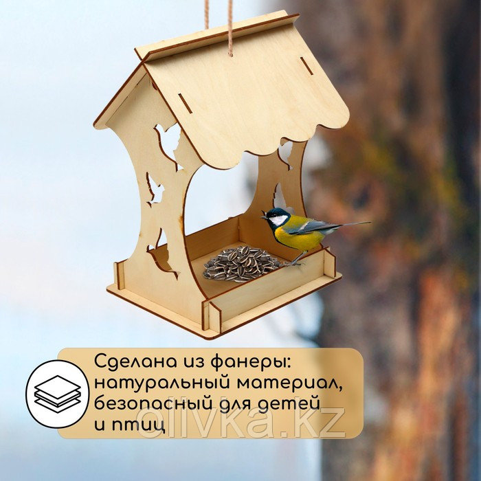Деревянная кормушка-конструктор «Птички» своими руками, 14.5 × 18.5 × 25 см, Greengо - фото 3 - id-p88750937