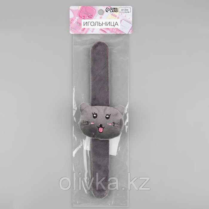 Игольница на браслете «Кошка», 23 × 6,5 см, цвет серый МИКС - фото 8 - id-p110916549