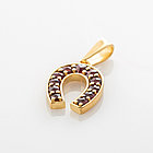 Кулон из позолоченного серебра с природным богемским гранатом, фото 3