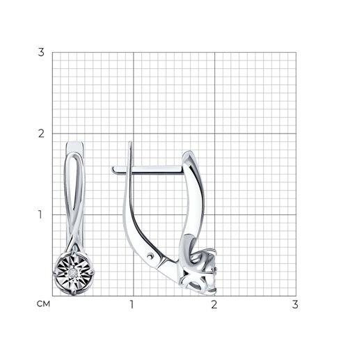 Серьги из серебра с натуральным бриллиантом - фото 2 - id-p111854697