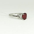 Кольцо из серебра с натуральным рубином и фианитами - размер 18,5, фото 3