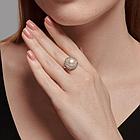 Кольцо из серебра с натуральным жемчугом и фианитом - р.18,5, фото 4