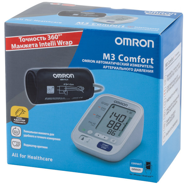 Тонометр Omron M3 Comfort HEM 7155-ALRU - фото 1 - id-p109893091