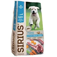 SIRIUS Сухой полнорац корм для щенков и молодых собак, ягненок и рис 15 кг