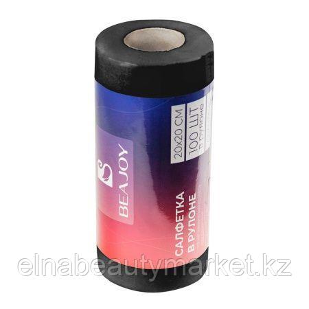 Салфетки в рулоне BEAJOY 20*20 см, черный спанлейс,100шт, фото 1