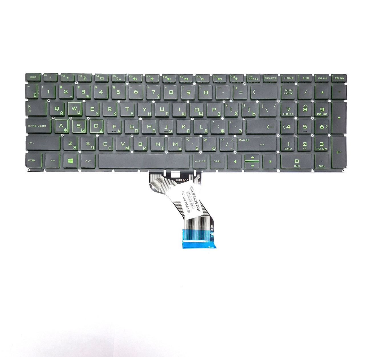 Клавиатура для ноутбука HP Pavilion 15-CX 15-DA 15-EC 15-DK 250 G7 с подсветкой Зеленый RU - фото 1 - id-p111861469