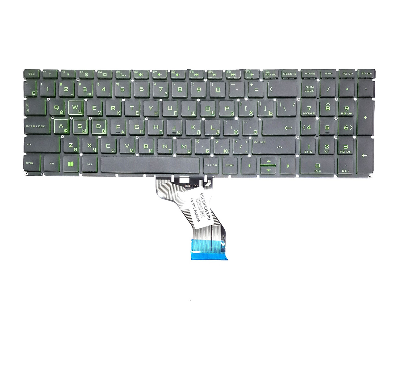 Клавиатура для ноутбука HP Pavilion 15-CX 15-DA 15-EC 15-DK 250 G7 с подсветкой Зеленый RU - фото 3 - id-p111861469