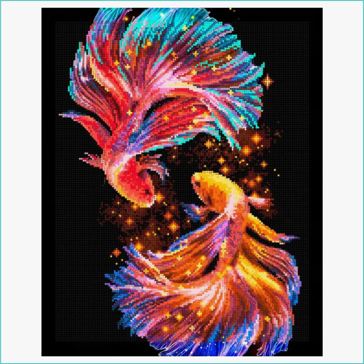 Алмазная мозаика "Радужные рыбки" (40х50 c подрамником) - фото 4 - id-p111861750
