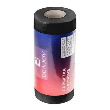 Салфетка в рулоне BEAJOY 20*30 см, черный спанлейс 100шт