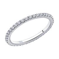 Кольцо из серебра с фианитами - размер 18