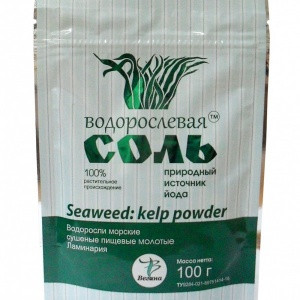 ВОДОРОСЛИ ЛАМИНАРИЯ СУШЕНАЯ МОЛОТАЯ БЕЗ ГЛЮТЕНА 100Г ТМ ВОДОРОСЛЕВАЯ СОЛЬ