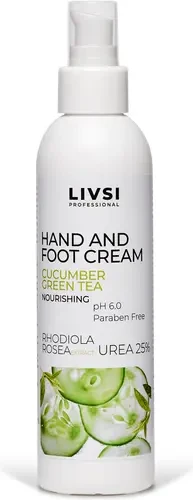 Livsi крем для рук и ног "hand and foot cream cucumber green tea" 200 мл