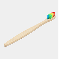 Детская зубная щетка бамбуковая. радуга