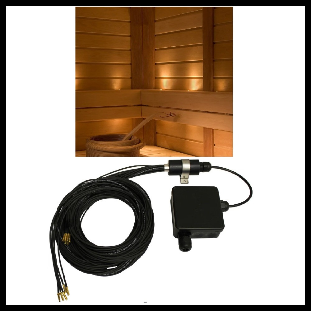 Комплект освещения для полков и спинок в русской бане Cariitti VPL10-E511 (стекловолокно, 5+1 точка, 1 Вт), фото 1