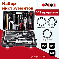 6 қырлы 1/4,3/8 және 1/2 құралдар жинағы. бастармен (142б.) 41421Р