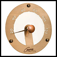 Термометр круглый Cariitti настенный для русской бани (нержавеющая сталь, требуется 1 оптоволокна D=2-6 мм)